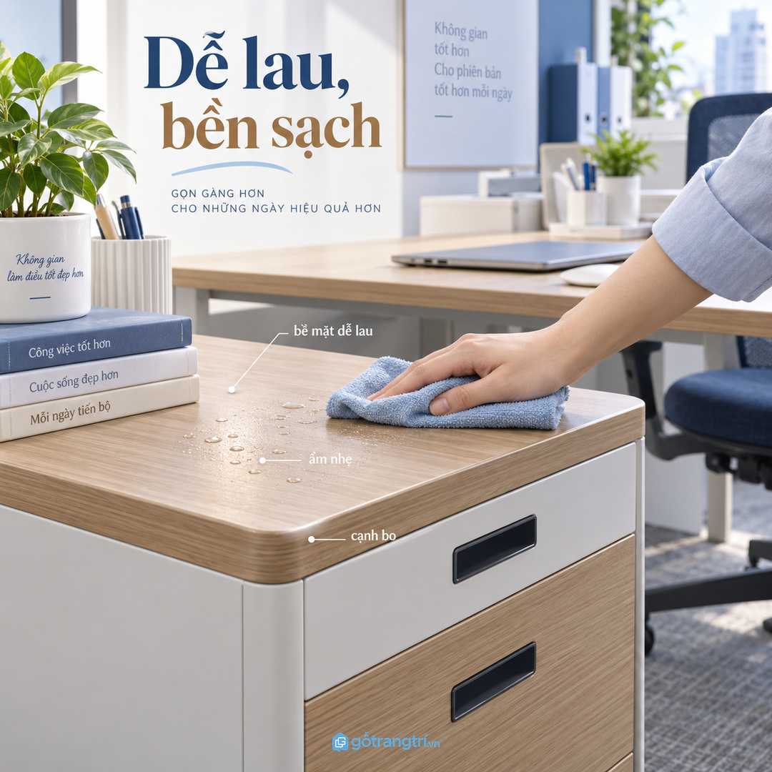 Chia khoang theo backdrop đạo cụ dây treo bảng tên checklist và đồ vệ sinh nhanh