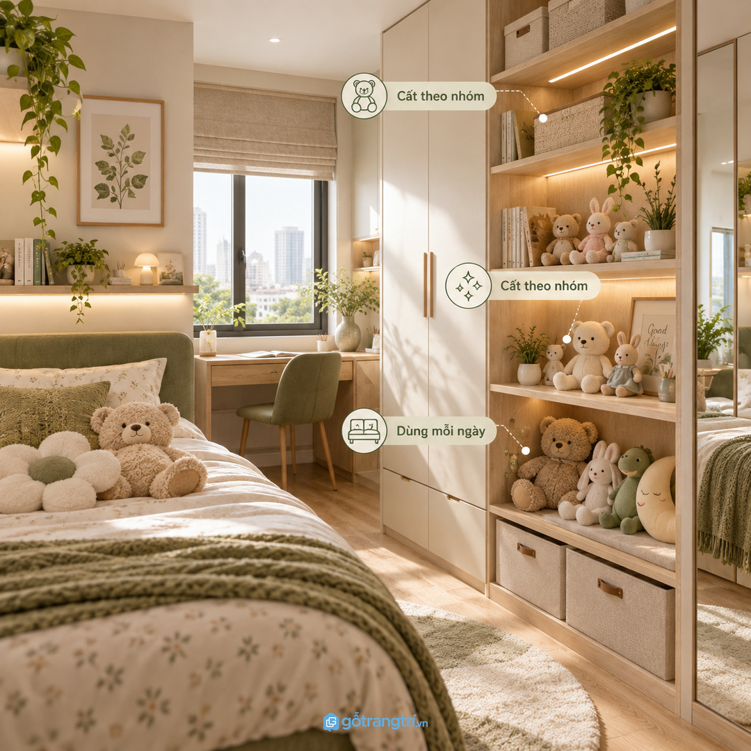 Chia khoang cho thú bông dùng thường xuyên đồ kỷ niệm và chăn mỏng