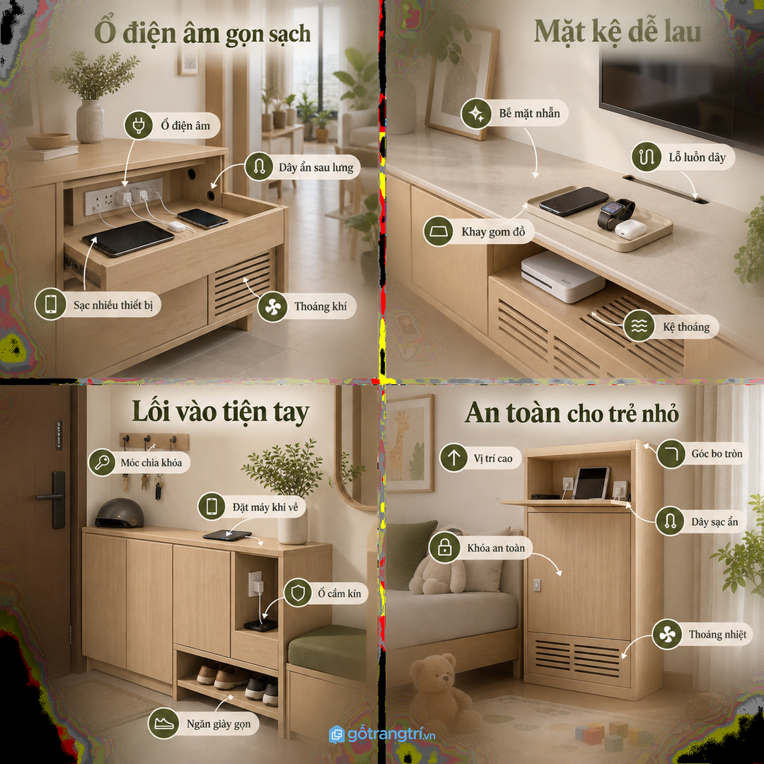 Ổ điện khe thoát dây và mặt kệ cần tính từ bản vẽ đầu tiên