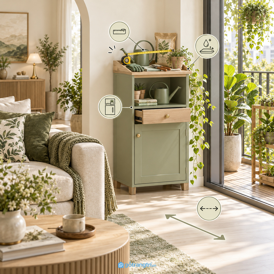 Vật liệu dễ lau giúp tủ sạch hơn sau mỗi lần thay đất hoặc tỉa lá