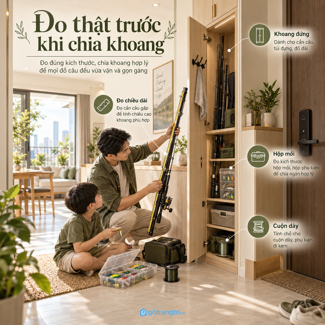 Tủ mỏng giữ lối vào căn hộ thoáng khi mở cánh lấy đồ