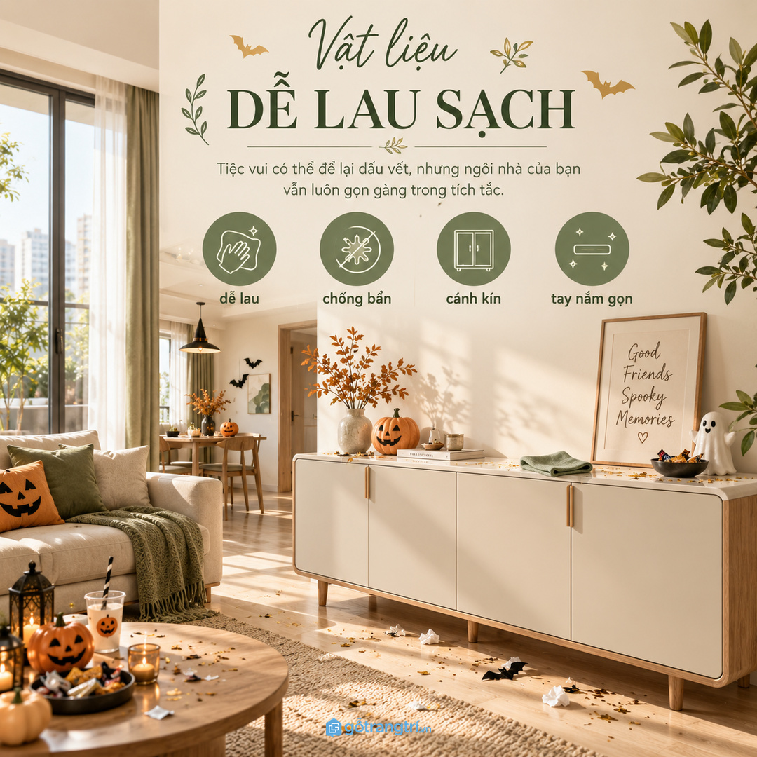 Đặt tủ gần lối vào nhưng không làm vướng đường đi trong căn hộ