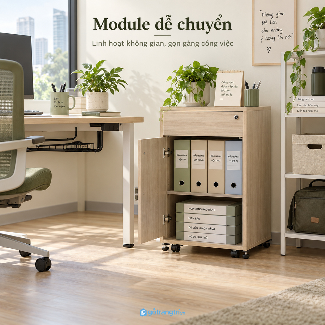 Vật liệu dễ lau hộc kéo êm và khoang khô sạch giúp bảo vệ giấy tờ lâu hơn