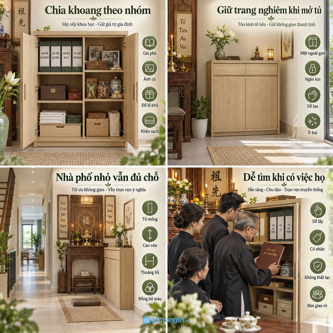 Hộc nhỏ nên dành cho bút ghi chép phong bì và lịch giỗ