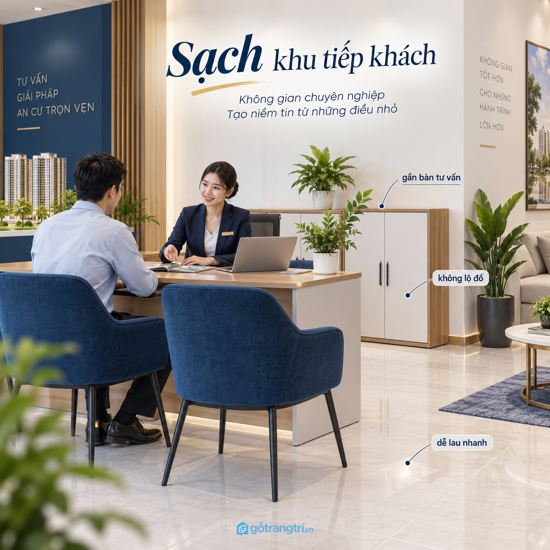 Mặt ngoài tủ cần sạch để văn phòng vẫn chuyên nghiệp khi không có sự kiện