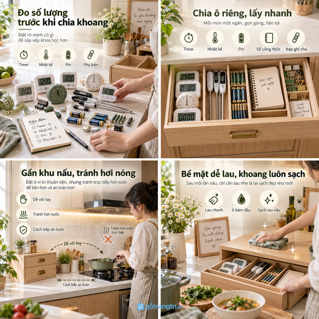 Bề mặt dễ lau giúp khoang timer sạch hơn sau mỗi lần nấu
