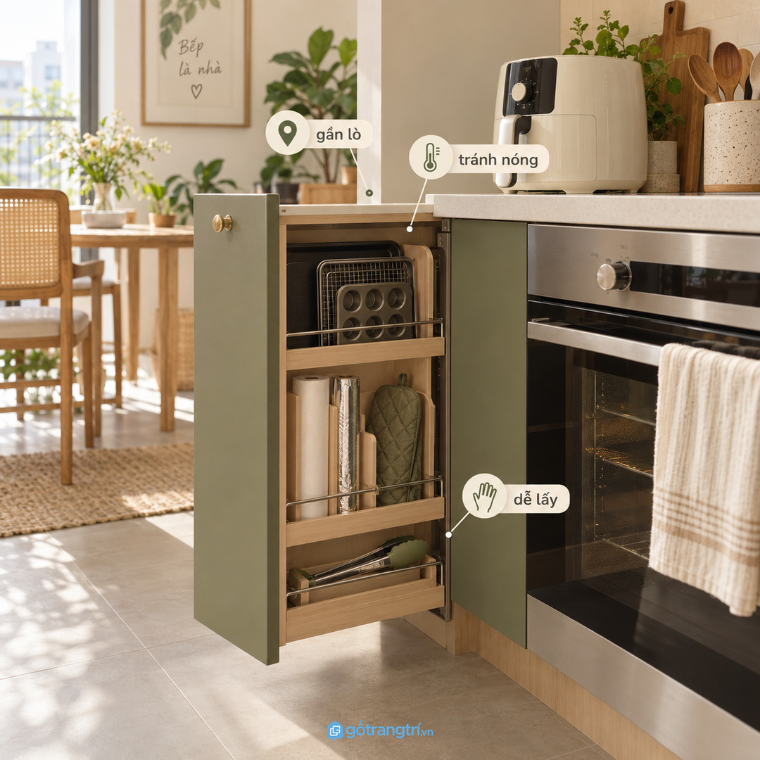 Bề mặt dễ lau giúp khu phụ kiện nướng sạch hơn sau mỗi lần dùng