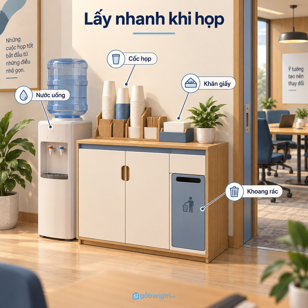 Showroom hoặc văn phòng có khách cần mặt ngoài tủ thật sạch và chuyên nghiệp