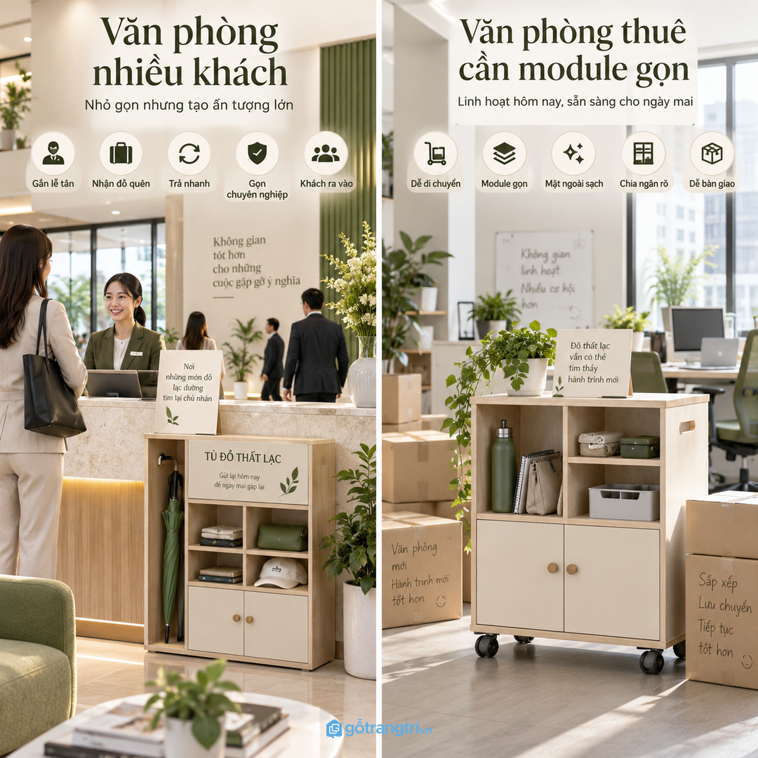 Văn phòng nhiều khách cần tủ thất lạc gọn để hình ảnh tiếp đón chuyên nghiệp hơn
