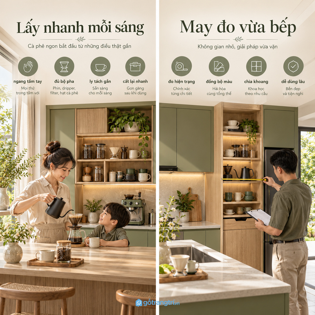 Gia đình pha hằng ngày cần khoang lấy nhanh ngang tầm tay