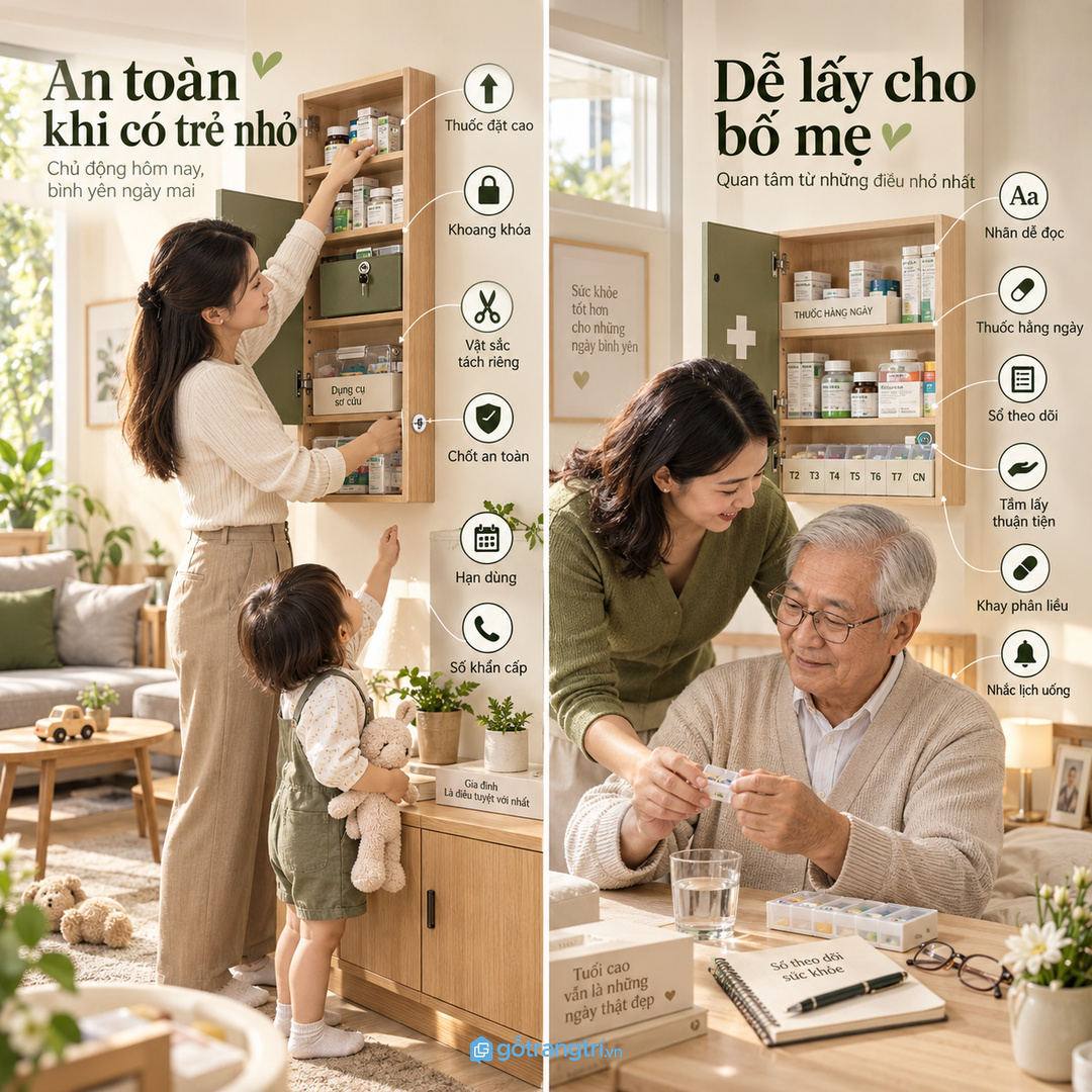Nhà có trẻ nhỏ cần khoang giấy tờ riêng để tránh thất lạc thẻ và sổ khám