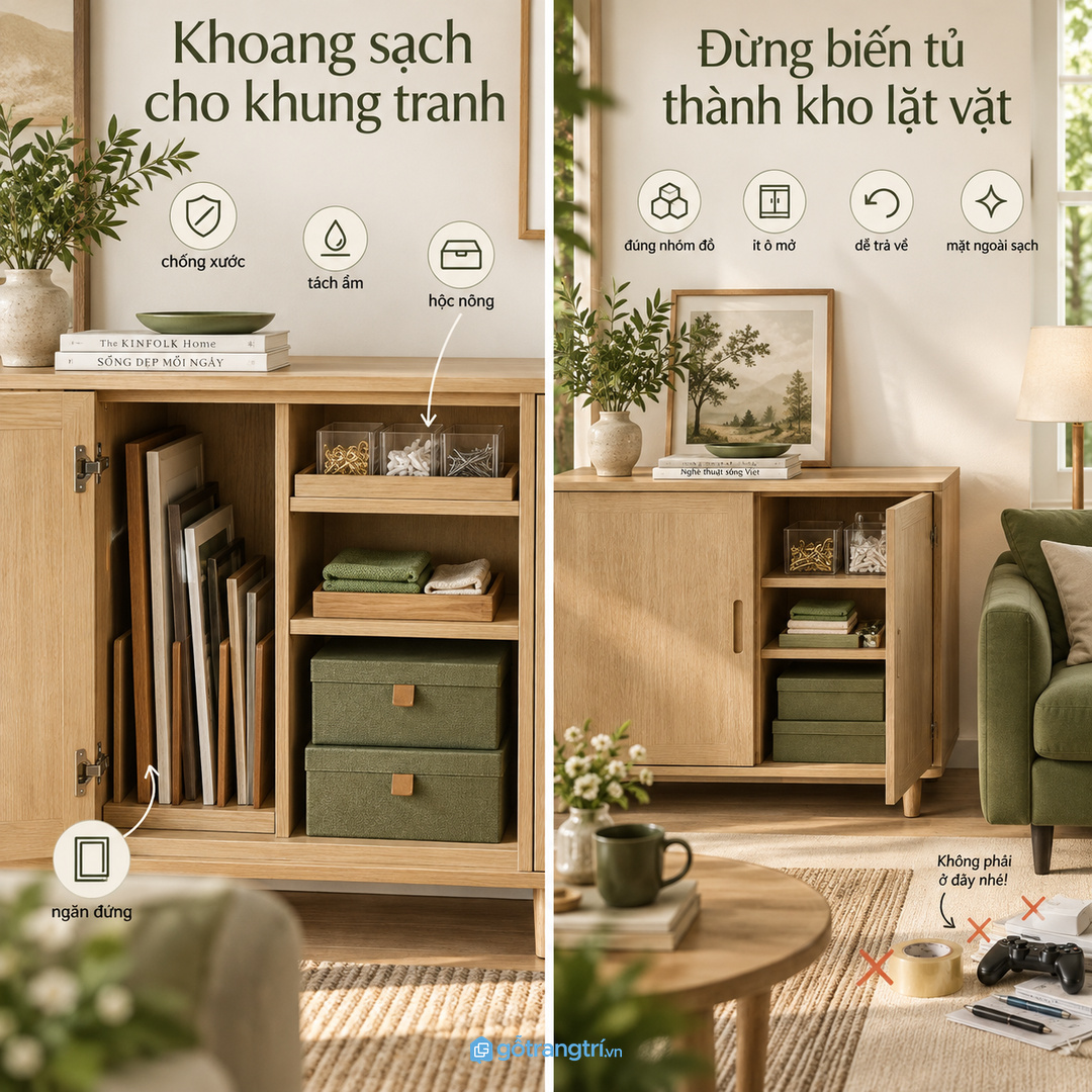 Phụ kiện treo tranh cần tách đồ kim khí khỏi khăn lau và giấy bảo vệ khung