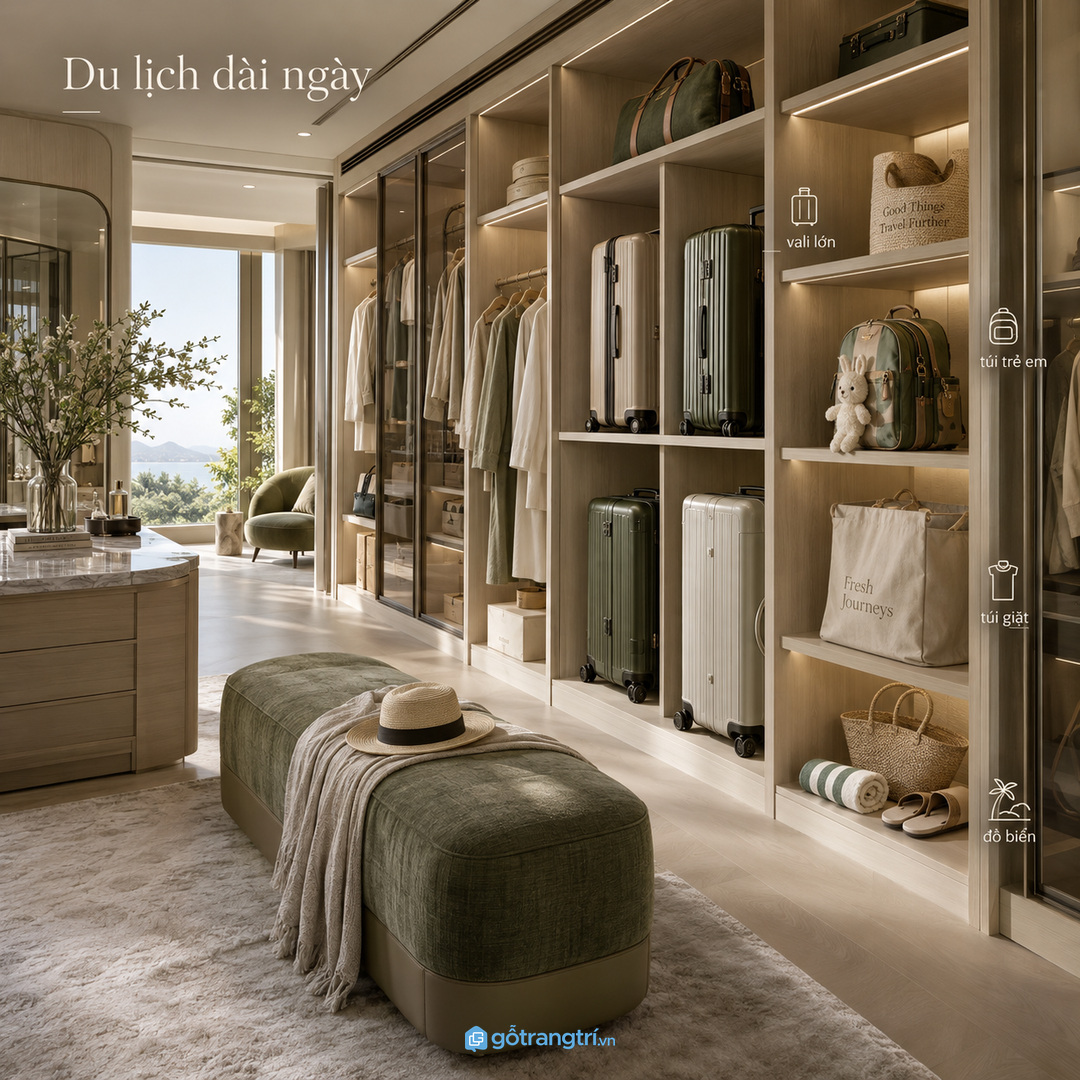 Nhà đi công tác nhiều cần khoang lấy nhanh cho vali cabin
