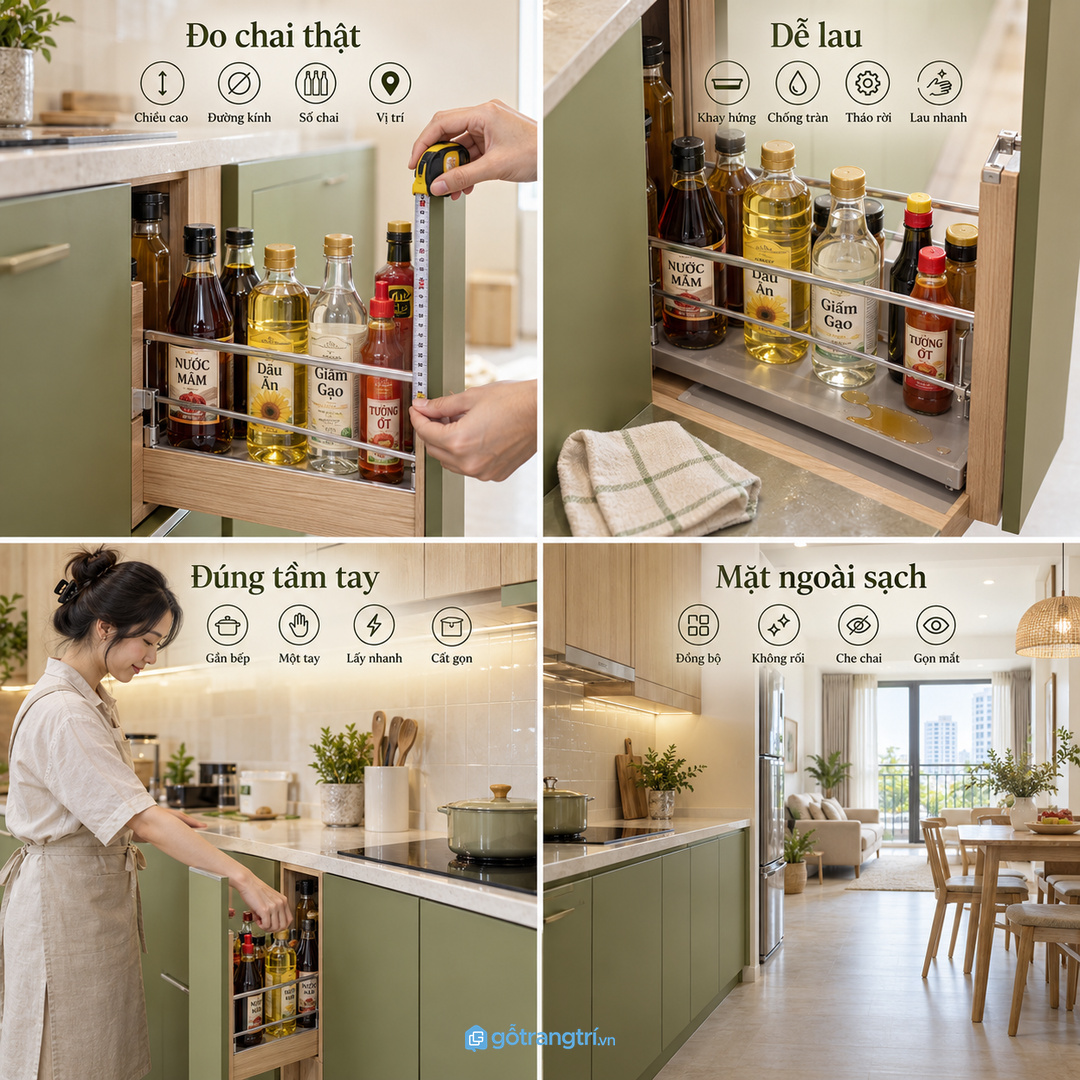 Bếp mở cần mặt ngoài sạch đồng bộ để nhìn sang từ phòng khách