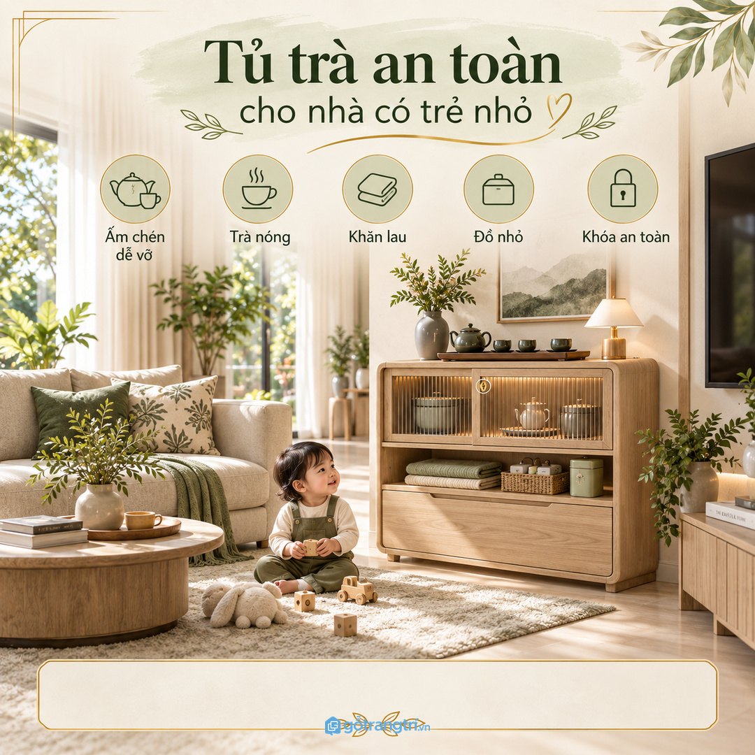 Tủ may đo giúp phòng khách gọn cả ngày thường lẫn cuối tuần có khách