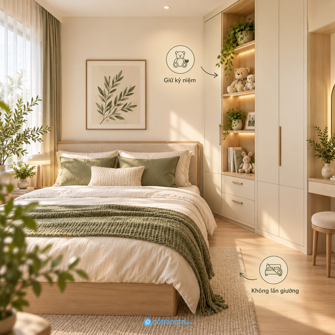 Tủ may đo giúp đồ mềm có chỗ về cố định mỗi tối
