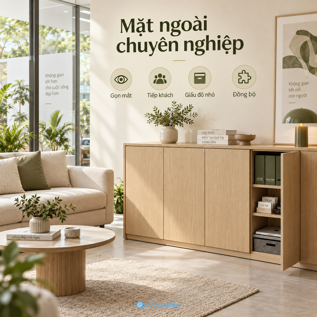 Showroom và công ty dịch vụ nên giữ mặt ngoài tủ sạch để tạo cảm giác chuyên nghiệp
