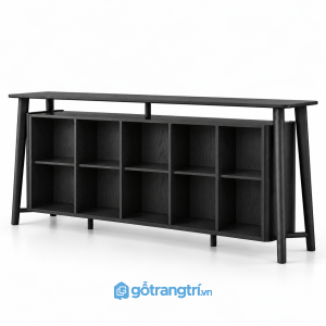 Bàn console kết hợp tủ trang trí màu đen 4 cánh GHS-4064 - hình ảnh thực tế 1