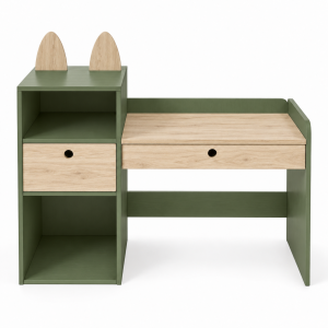 Bàn học tai thỏ liền kệ và ngăn kéo GHS-4071 - Xanh olive - GHS-4071-OLIVE