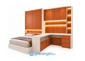 Bàn làm việc liền giường ngủ gỗ công nghiệp hiện đại GHS-4067