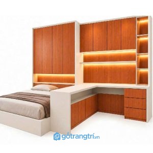 Bàn làm việc liền giường ngủ gỗ công nghiệp hiện đại GHS-4067