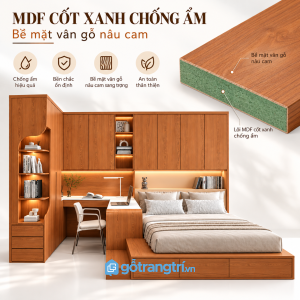Bề mặt vân gỗ dễ phối hợp, cần chọn vật liệu phù hợp