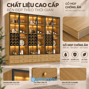 Bề mặt vân gỗ dễ phối, phù hợp sử dụng lâu dài