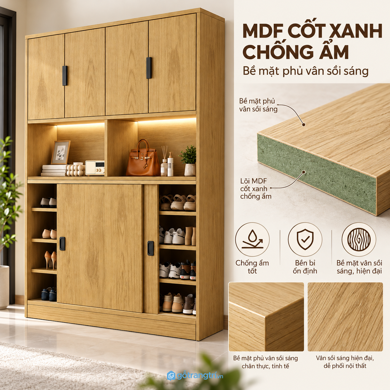 Bề mặt vân gỗ đẹp, cần bảo quản đúng cách
