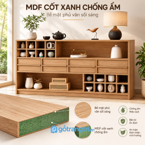 Bề mặt vân gỗ nâu tạo cảm giác ấm áp