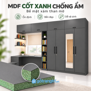 Chất liệu bền, bề mặt dễ vệ sinh trong phòng ngủ