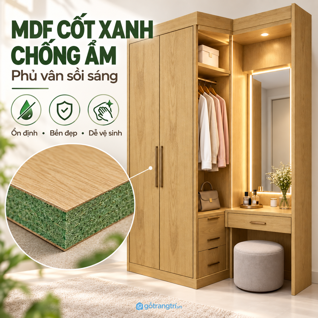 Chất liệu phù hợp sử dụng lâu dài trong phòng ngủ