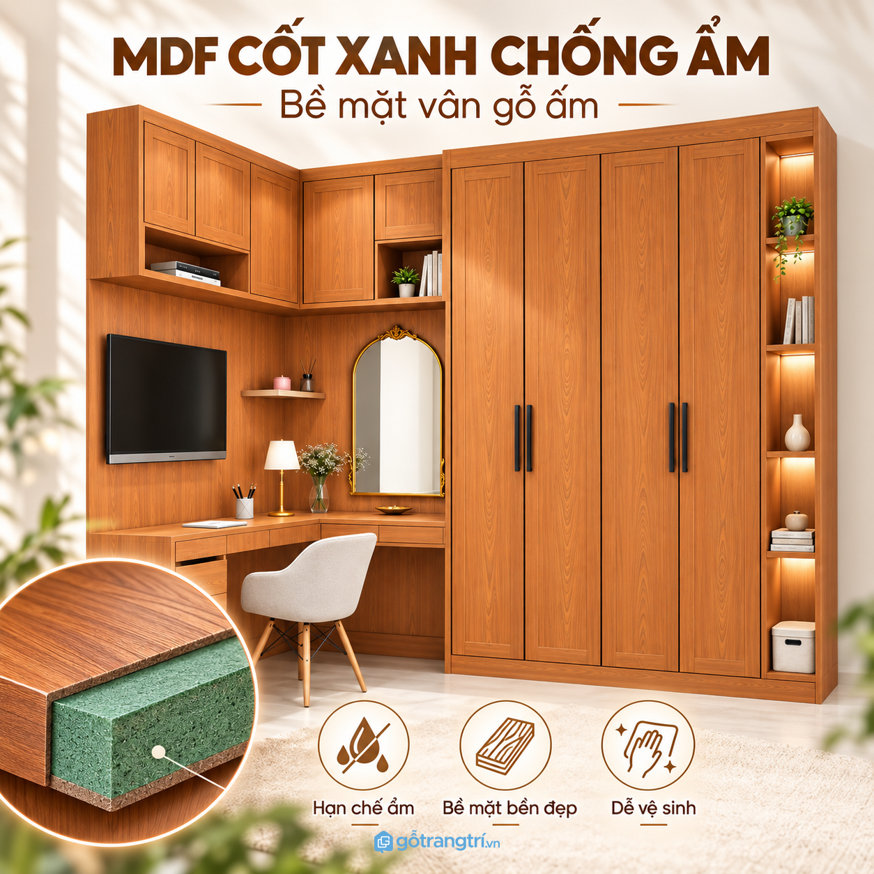 Chất liệu phù hợp sử dụng lâu dài và dễ vệ sinh