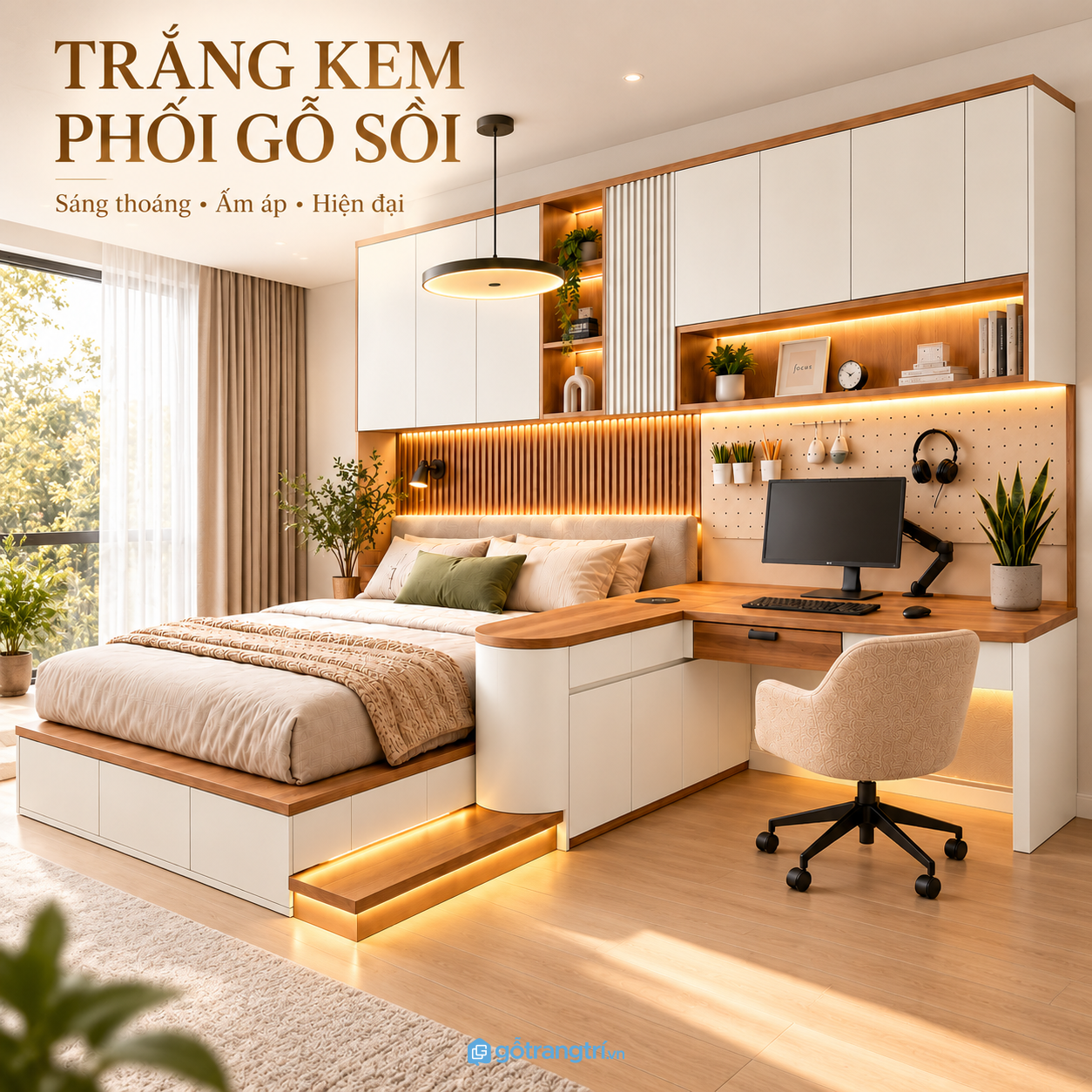 Dễ phối hợp với nhiều không gian nội thất phòng ngủ Dễ phối hợp với nhiều không gian nội thất phòng ngủ