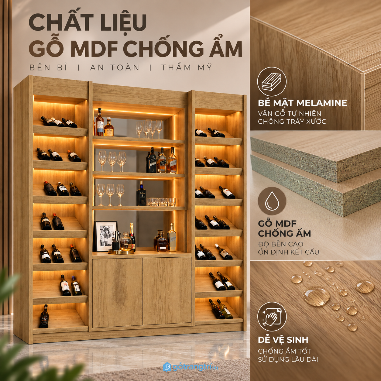 Dễ phối hợp với phòng khách và không gian tiếp khách