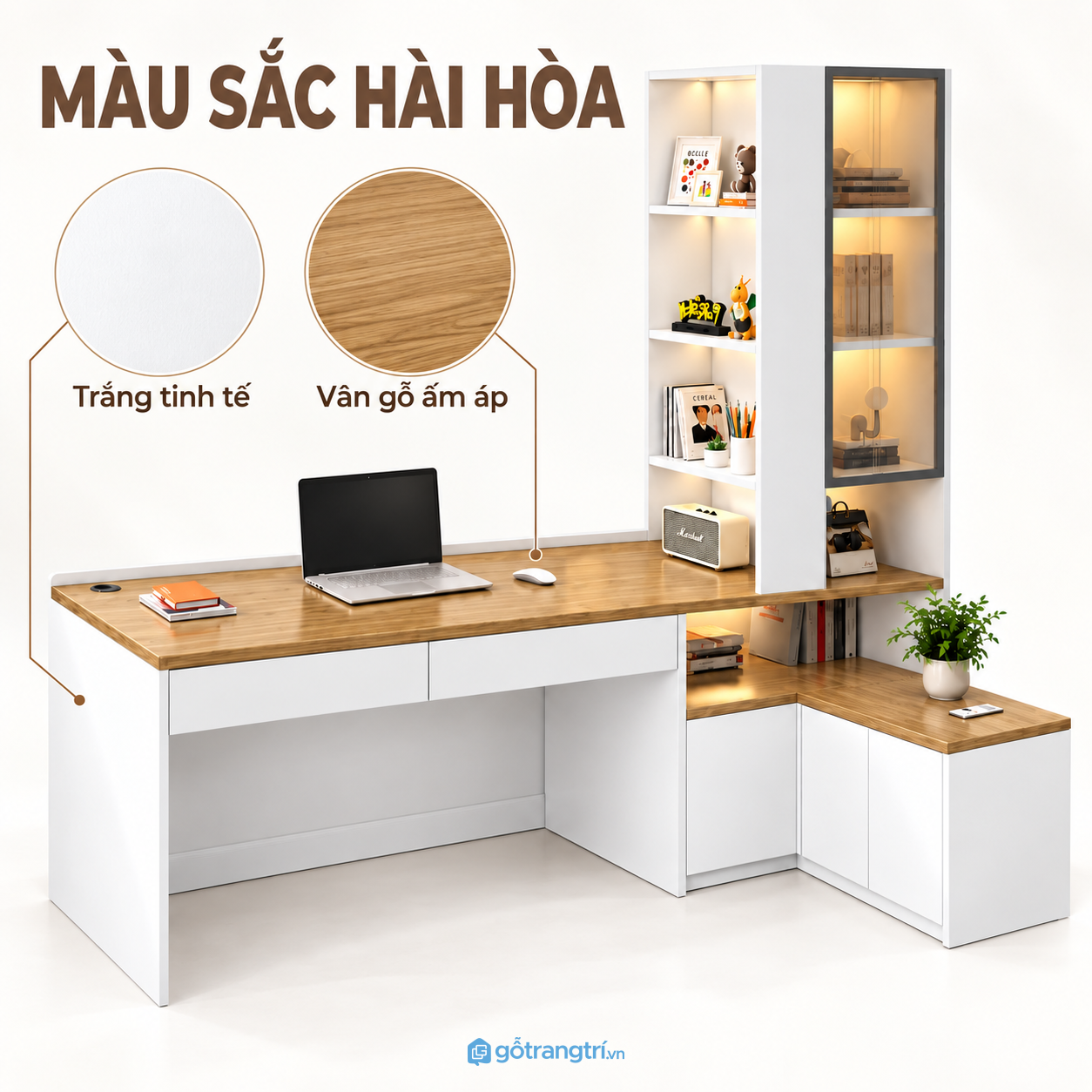 Dễ phối hợp với phòng làm việc và phòng ngủ