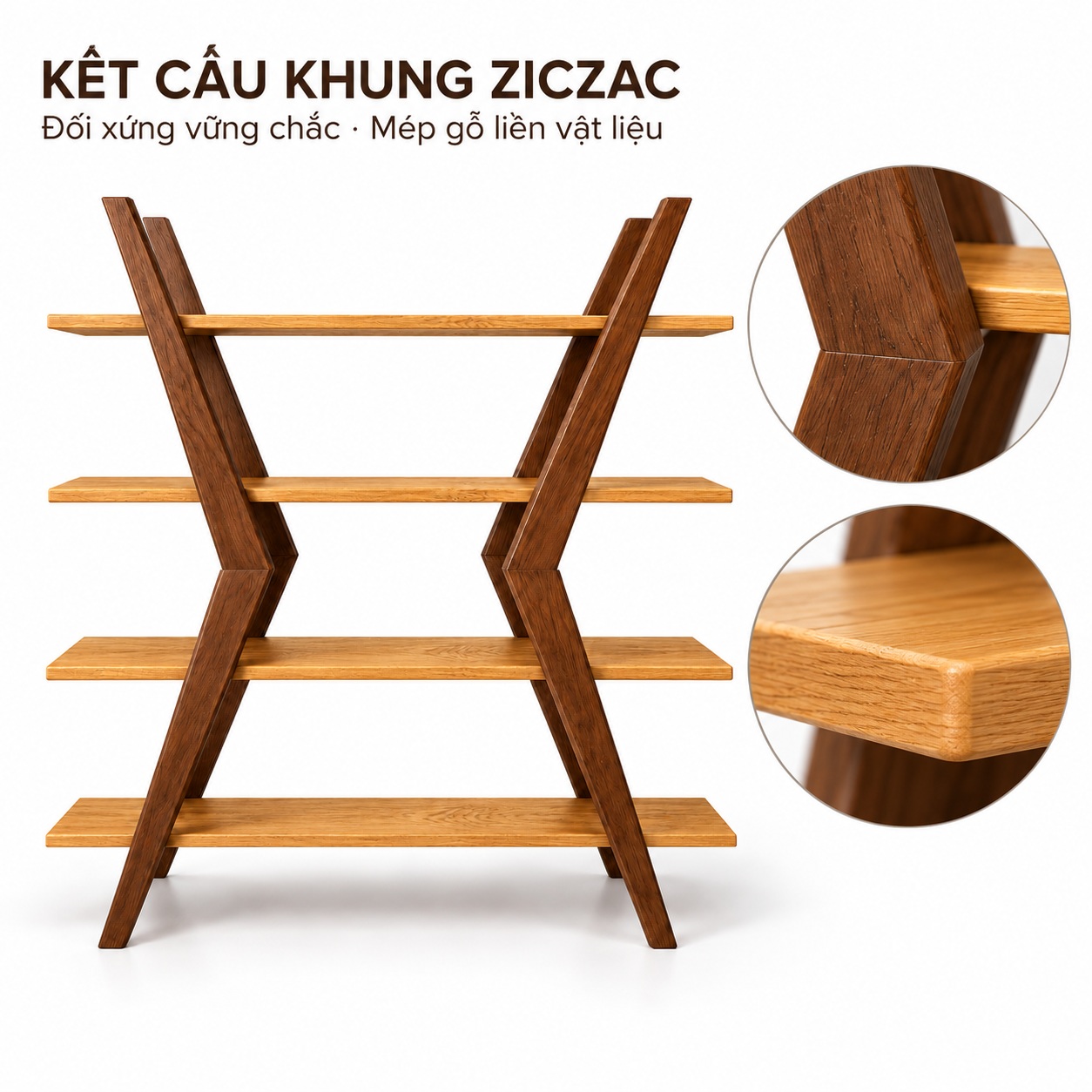 Chi tiết khung ziczac và điểm giao với đợt ngang của kệ GHS-2681