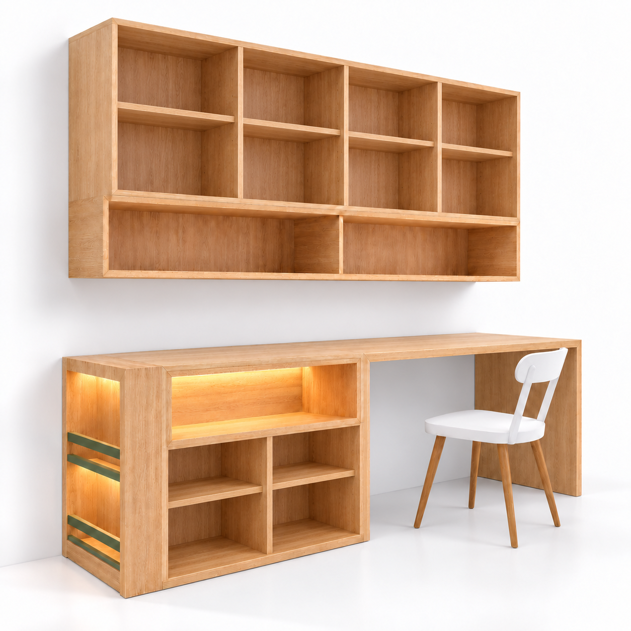 Minh họa phương án khoang bên trong hệ tủ GHS-4078 khi tháo cánh