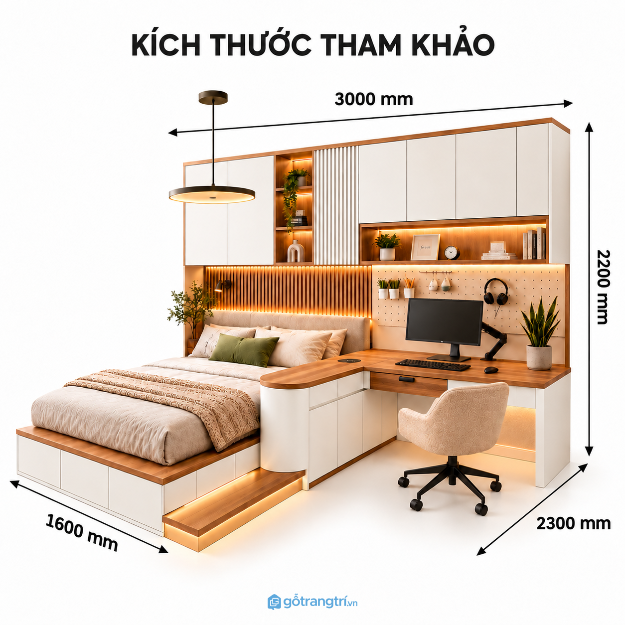 Giường bục liền bàn làm việc chữ L vân gỗ nâu – Thiết kế phòng ngủ đa năng hiện đại Giường bục liền bàn làm việc chữ L vân gỗ nâu – Thiết kế phòng ngủ đa năng hiện đại