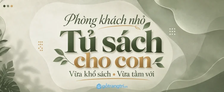 Tủ sách thiếu nhi phòng khách nhỏ: chọn ngăn vừa sách, vừa tầm con