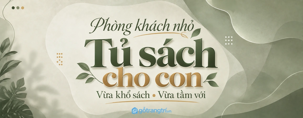 Tủ sách thiếu nhi phòng khách nhỏ: chọn ngăn vừa sách, vừa tầm con