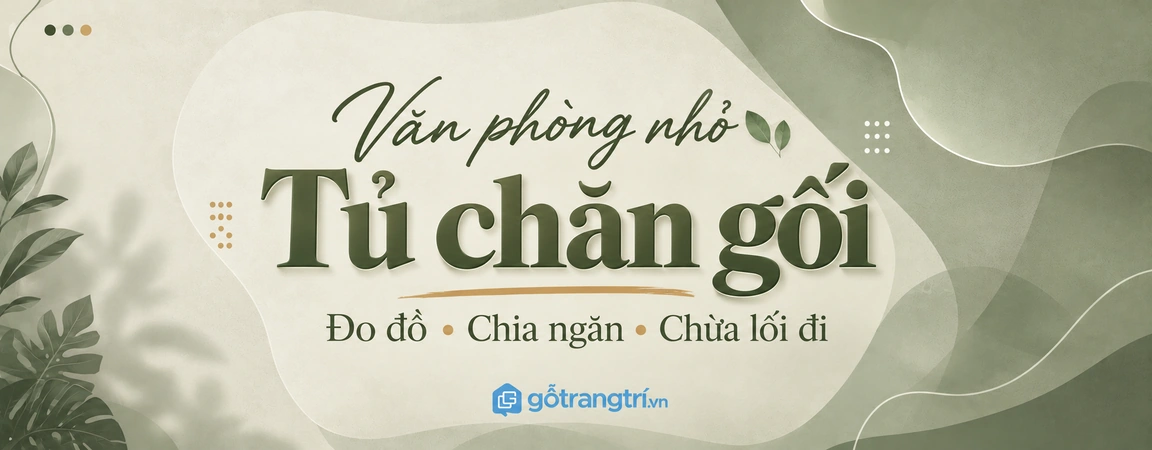 Tủ chăn gối cho văn phòng nhỏ: đo đồ, chia ngăn và chừa lối đi