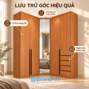 Gương toàn thân và ngăn kéo tăng tiện ích sử dụng