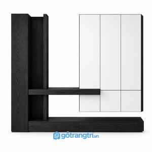 Hệ tủ sảnh kết hợp kệ trang trí và ngăn kéo GHS-5149 - Đen giữ vân - GHS-5149-DEN