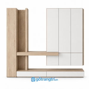 Hệ tủ sảnh kết hợp kệ trang trí và ngăn kéo GHS-5149 - Màu gỗ sồi - GHS-5149-SOI