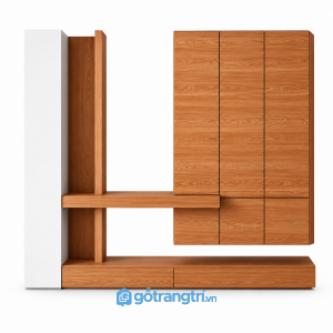 Hệ tủ sảnh kết hợp kệ trang trí và ngăn kéo GHS-5149 - Màu gỗ xoan đào - GHS-5149-XOAN