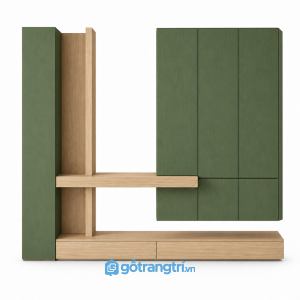 Hệ tủ sảnh kết hợp kệ trang trí và ngăn kéo GHS-5149 - Xanh olive - GHS-5149-OLIVE