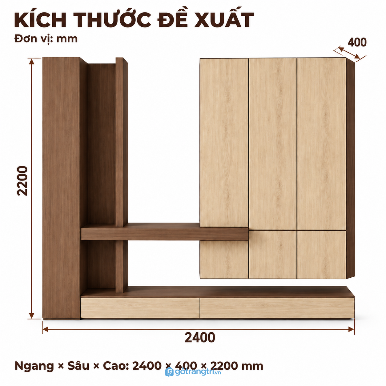 Hệ tủ sảnh liền kệ, giữ lối vào gọn gàng
