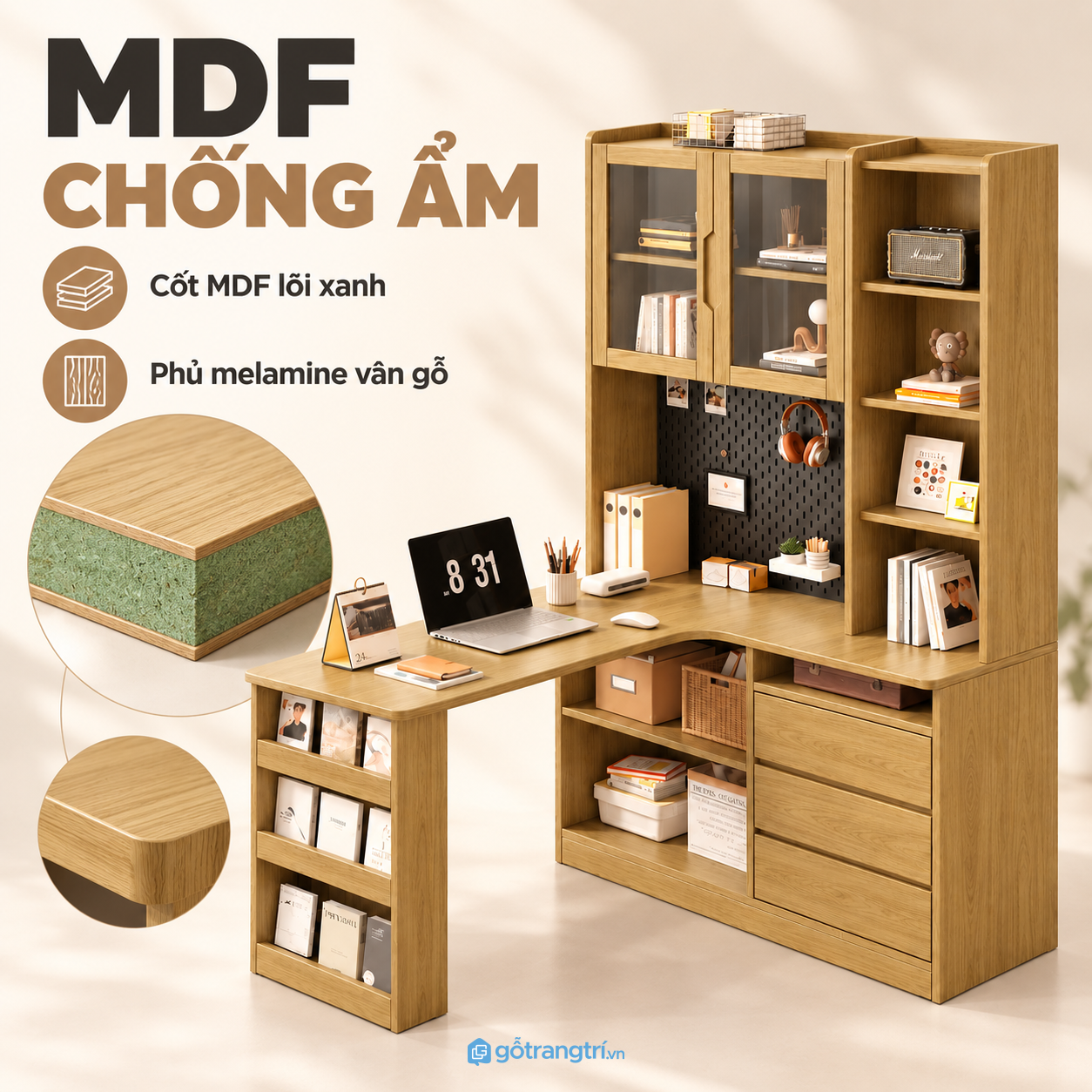 Hệ tủ và kệ nhiều tầng thuận tiện lưu trữ