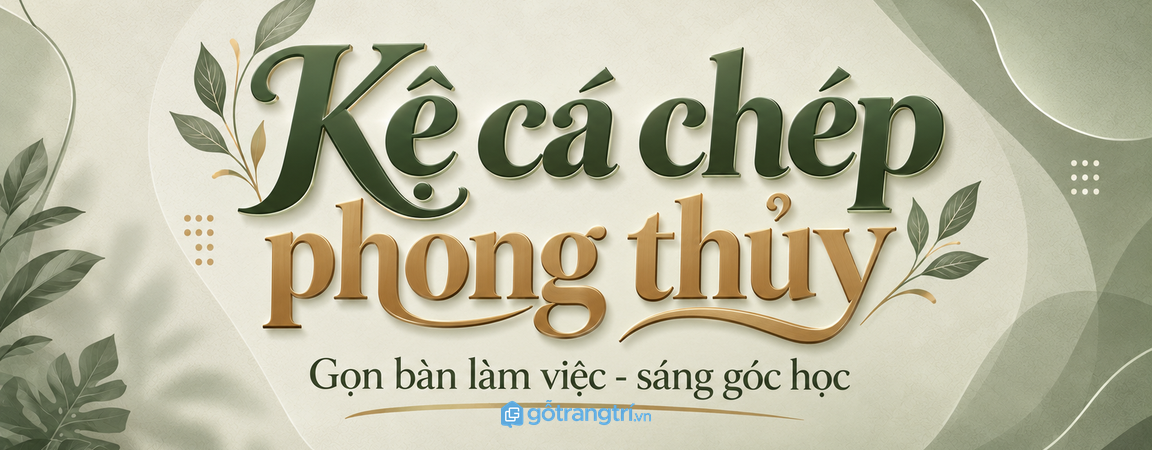 Kệ cá chép phong thủy phòng khách: đặt gọn vật phẩm, đẹp không gian và dễ lau dọn