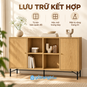 Kệ hở và khoang kín thuận tiện khi lưu trữ